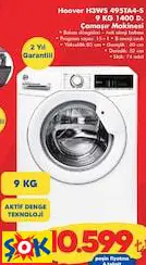 HOOVER H3WS 495TA4-S 9 KG 1400 D. ÇAMAŞIR MAKİNESİ